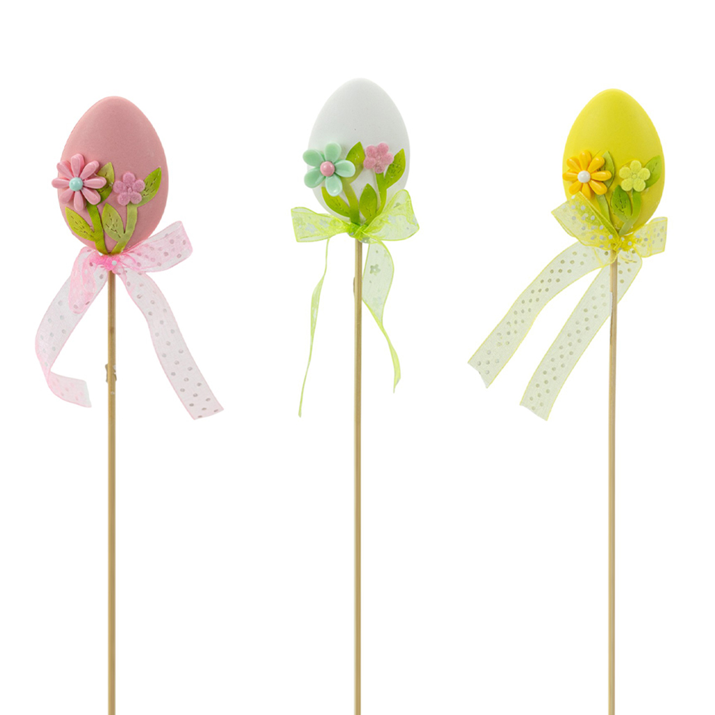 Декоративные пасхальные яйца на палочке 3 вида 25см | Интернет-магазин Кактус