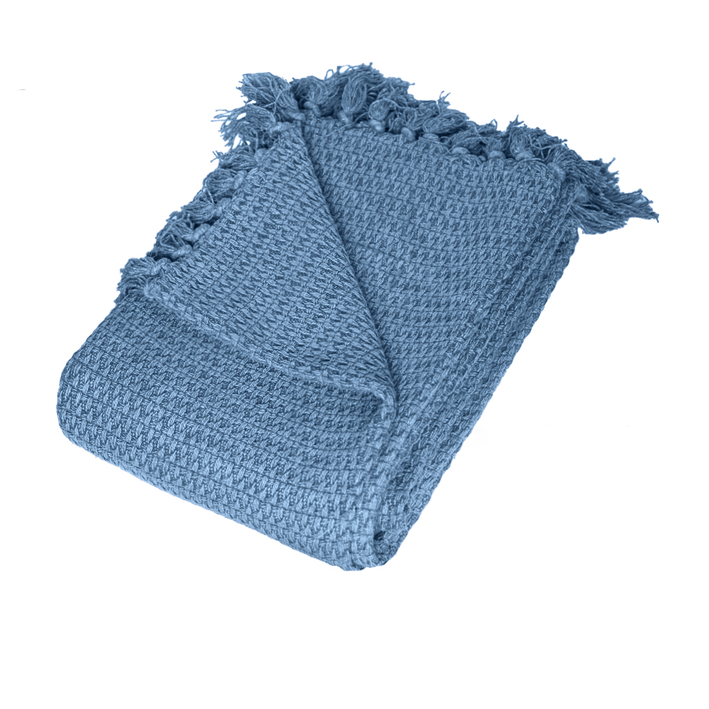 Плед котон Плетінка Сизий 130 * 170см | Интернет-магазин Кактус