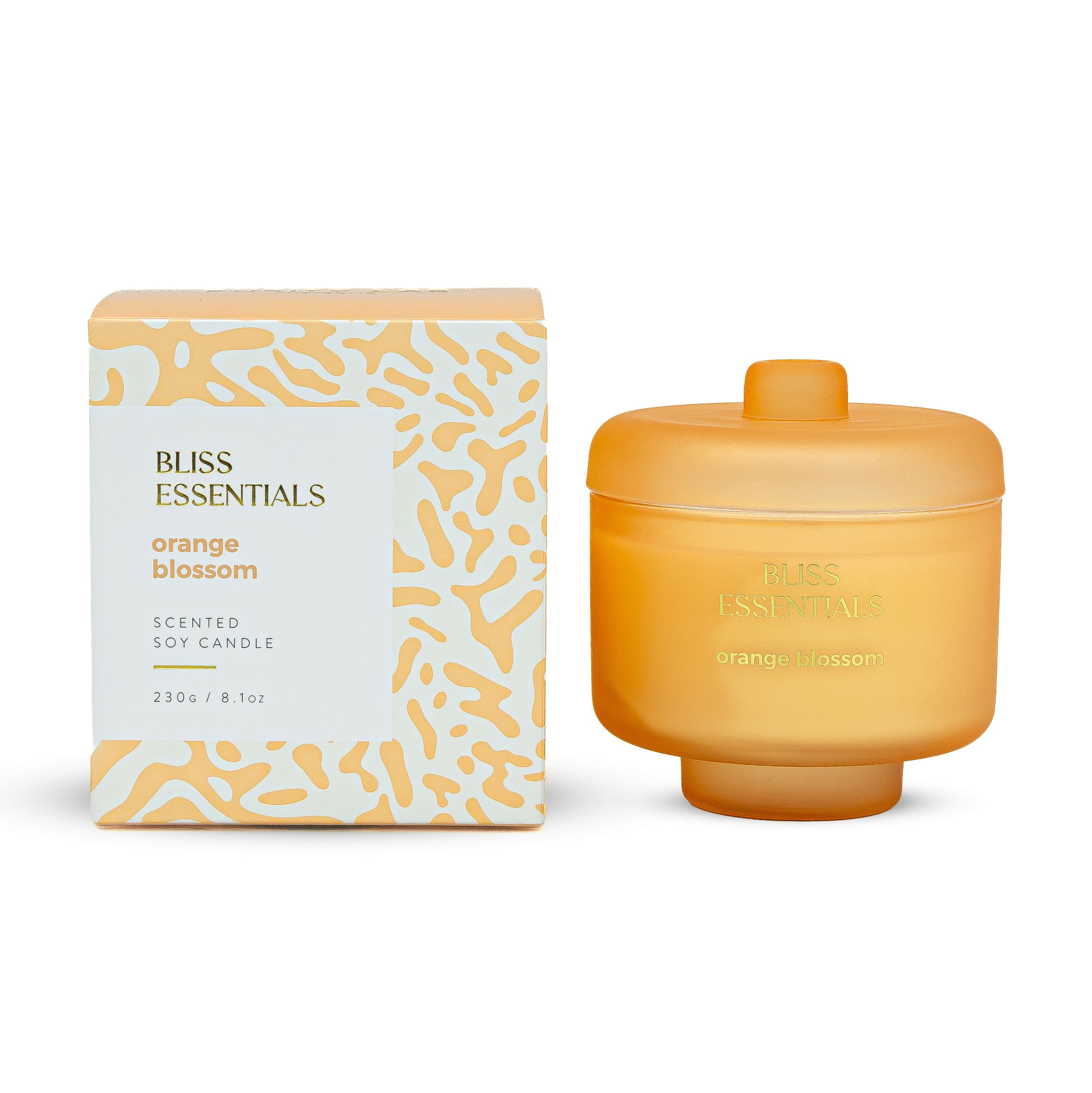 Свеча в стеклянном подсвечнике Bliss Essentials Orange blossom 230гр | Интернет-магазин Кактус