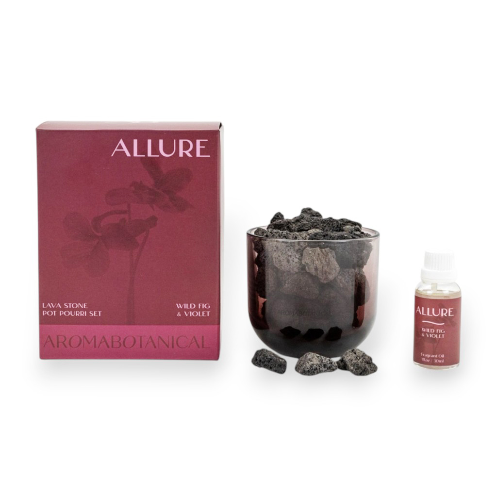 Арома сет с камнями Allure lava stone Дикий инжир и фиалка фиолетовый 30мл | Интернет-магазин Кактус