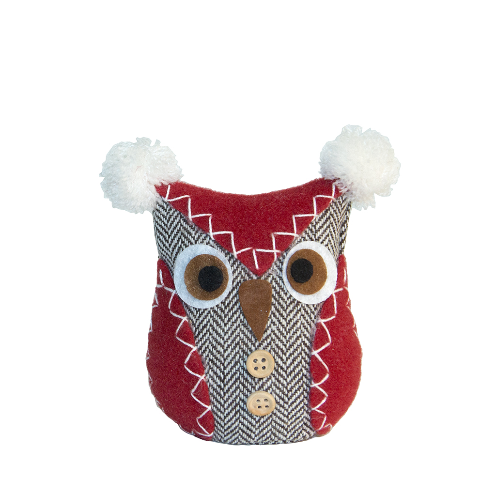 Декор Совушка червона вязка 12х9см | Интернет-магазин Кактус