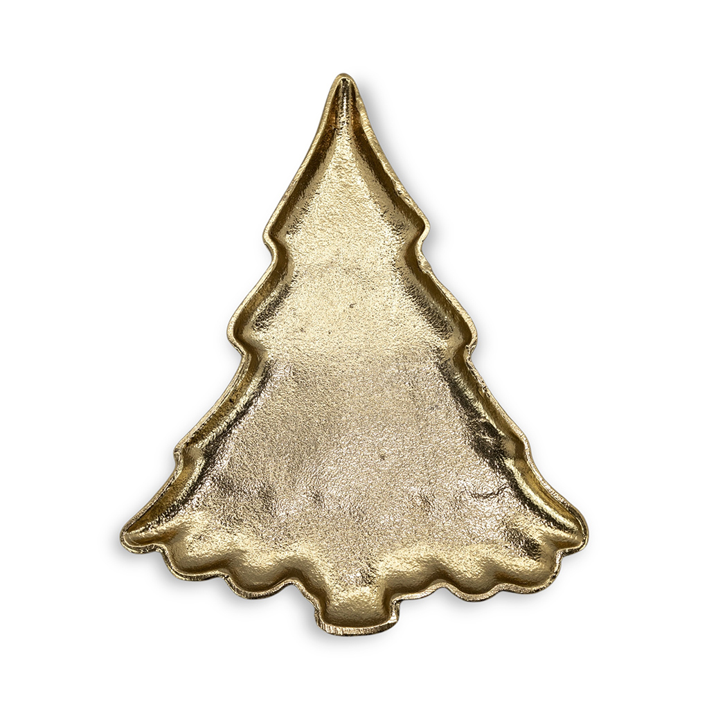 Блюдо алюминиевое Елка золото 29 см | Интернет-магазин Кактус