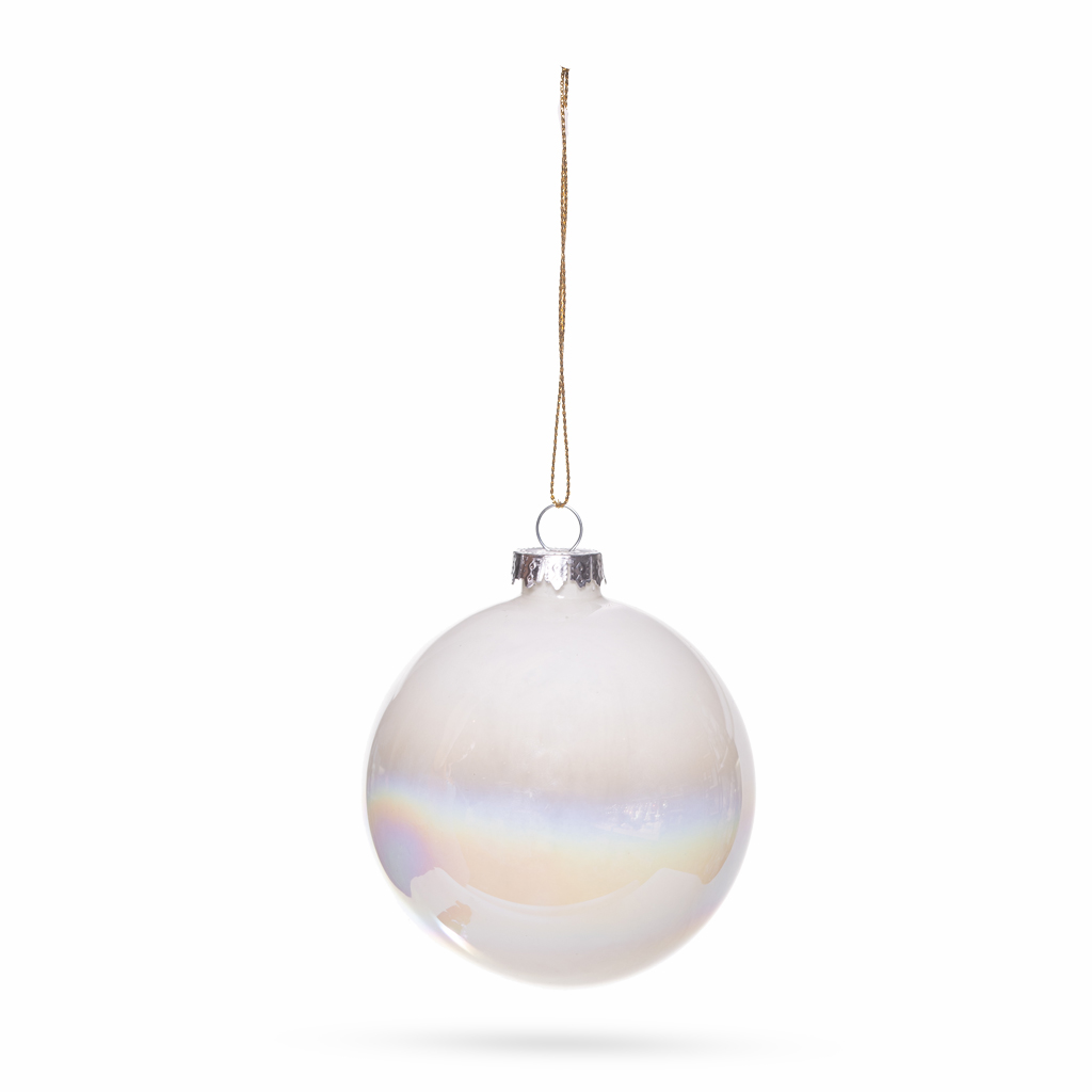 Шар жемчужный белый стекло 10 см | Интернет-магазин Кактус