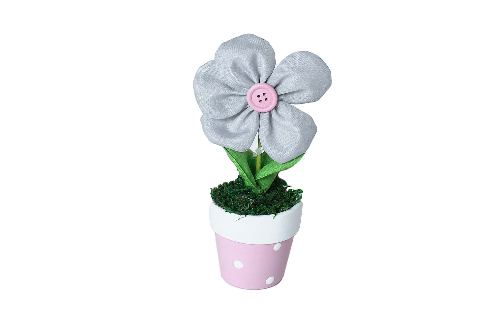 Цветок в вазоне (ткань/дерево) 6.8*20см | Интернет-магазин Кактус