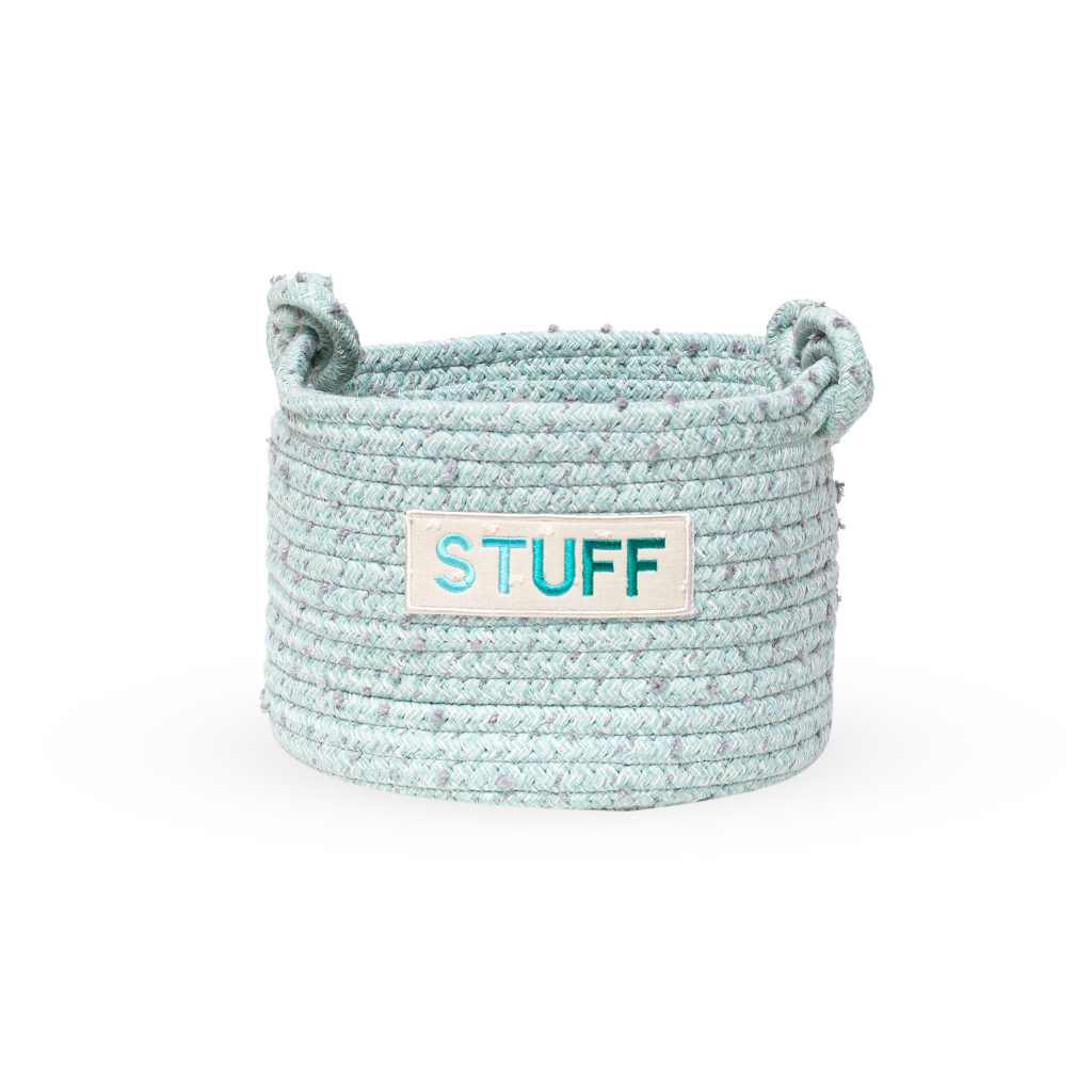 Корзина плетеная Stuff голубой M 20x14см | Интернет-магазин Кактус