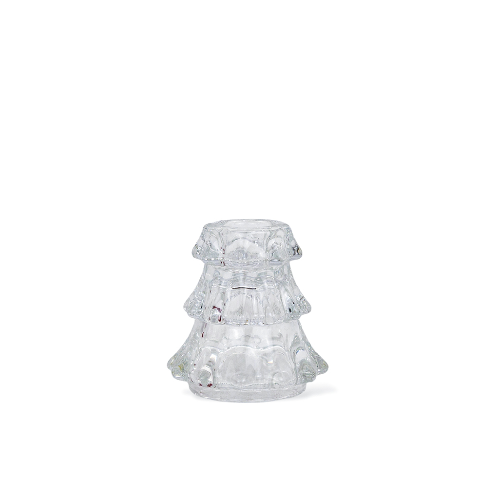 Подсвечник стеклянный Елка прозрачный 7,5см | Интернет-магазин Кактус