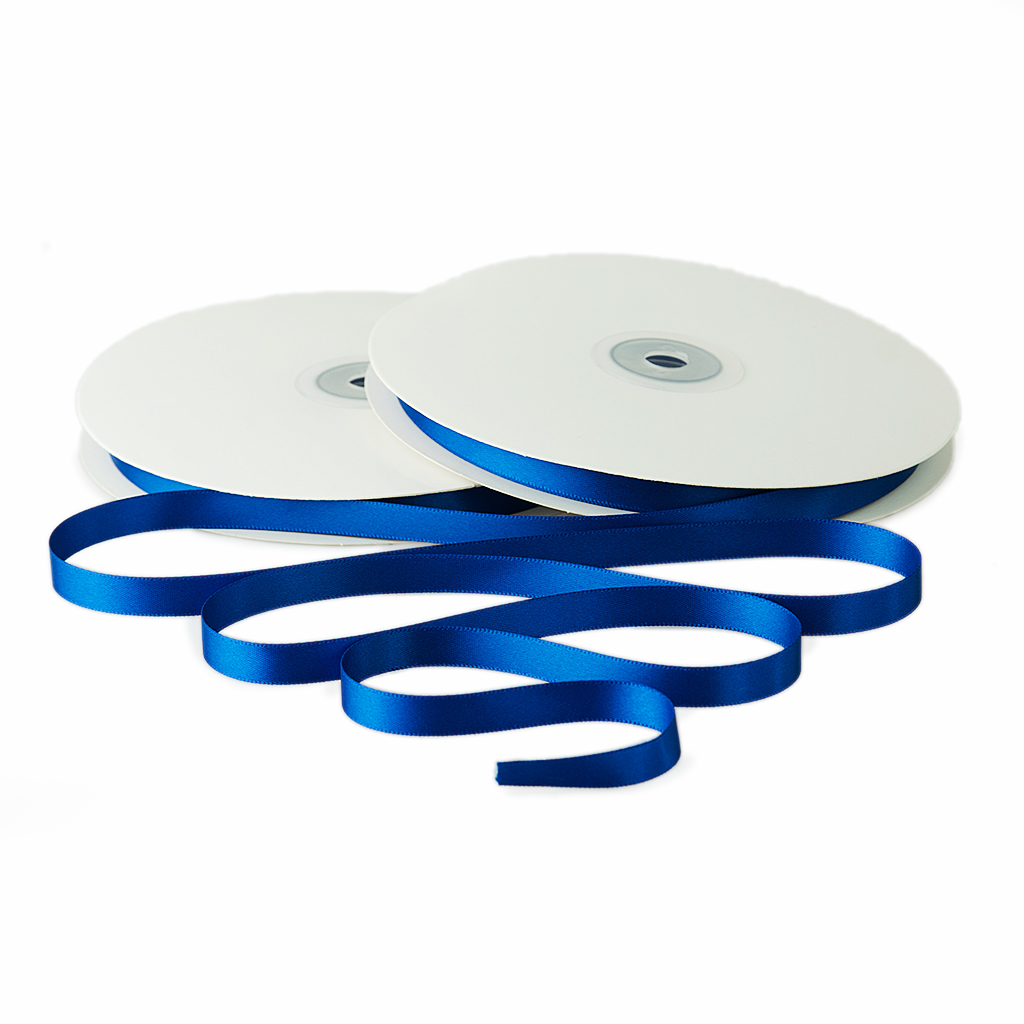 Лента Атлас темно синяя 1 см (45m) | Интернет-магазин Кактус