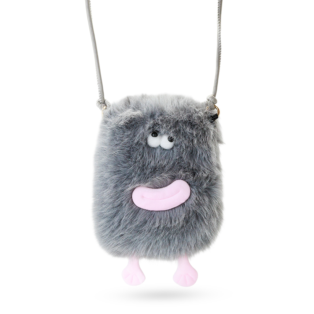 Сумка кроссбоди Улыбка серая 18 см | Интернет-магазин Кактус