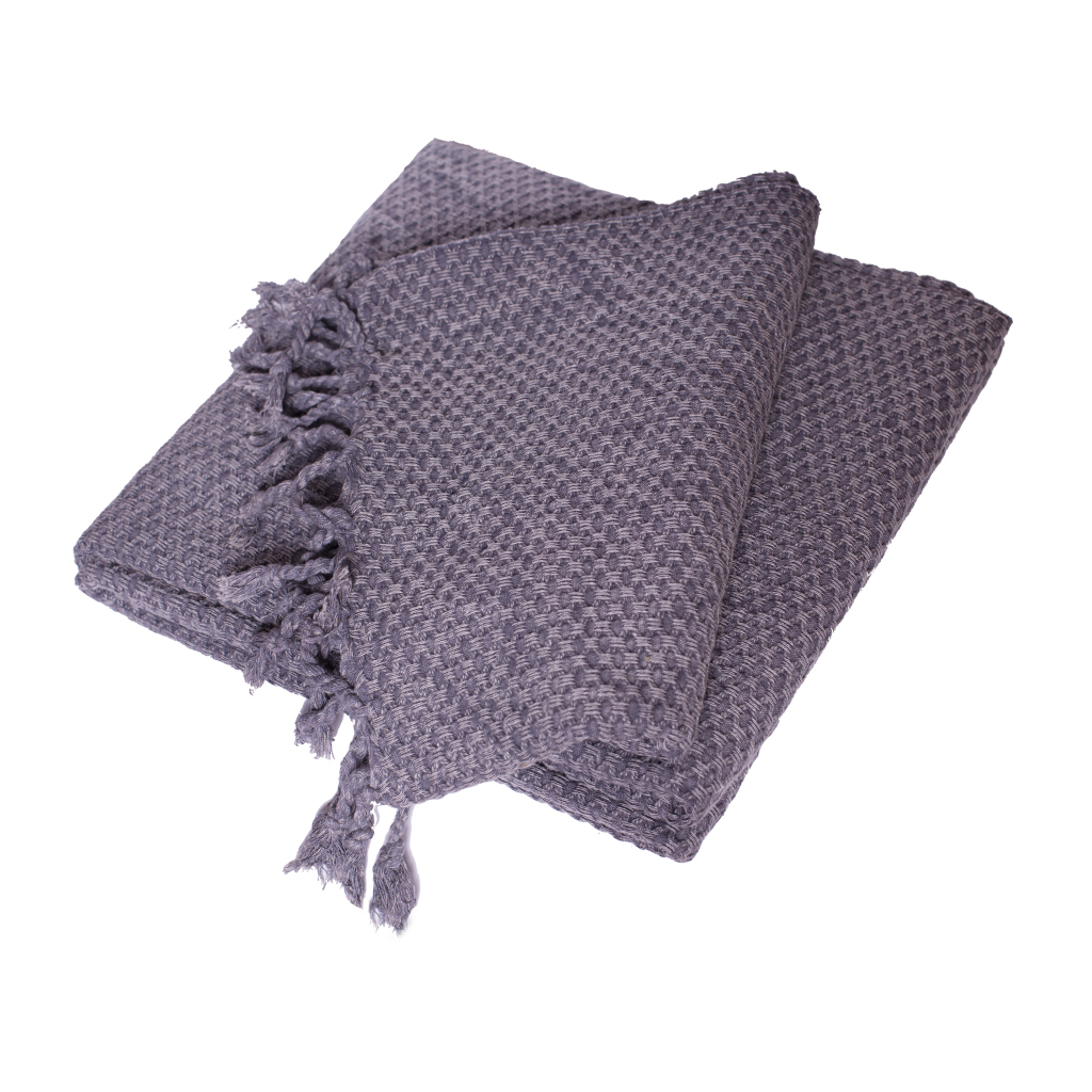 Плед котон Рільефний грифельний 130 * 170см | Интернет-магазин Кактус