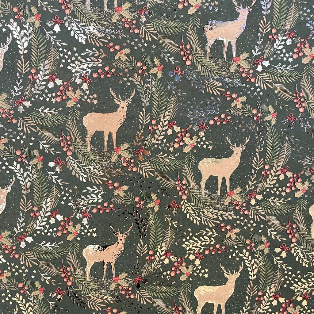 Бумага упаковочная Золотые ветви Ели 60г 70х100см  | Интернет-магазин Кактус