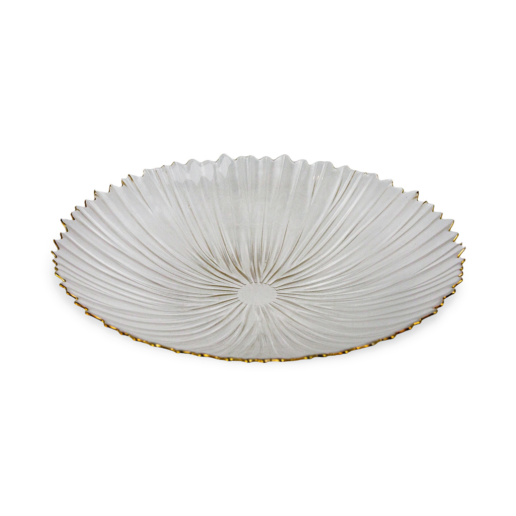 Тарелка стеклянная Цветок 32 см | Интернет-магазин Кактус