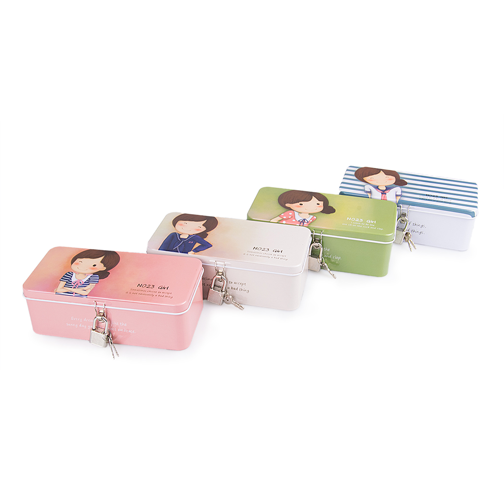 Коробка металл Girl 4 вида 16*7*5.5см | Интернет-магазин Кактус