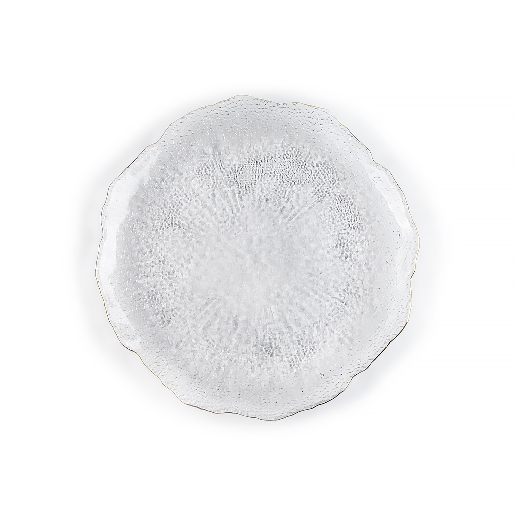 Блюдо стеклянное Flower прозрачное 21 см | Интернет-магазин Кактус