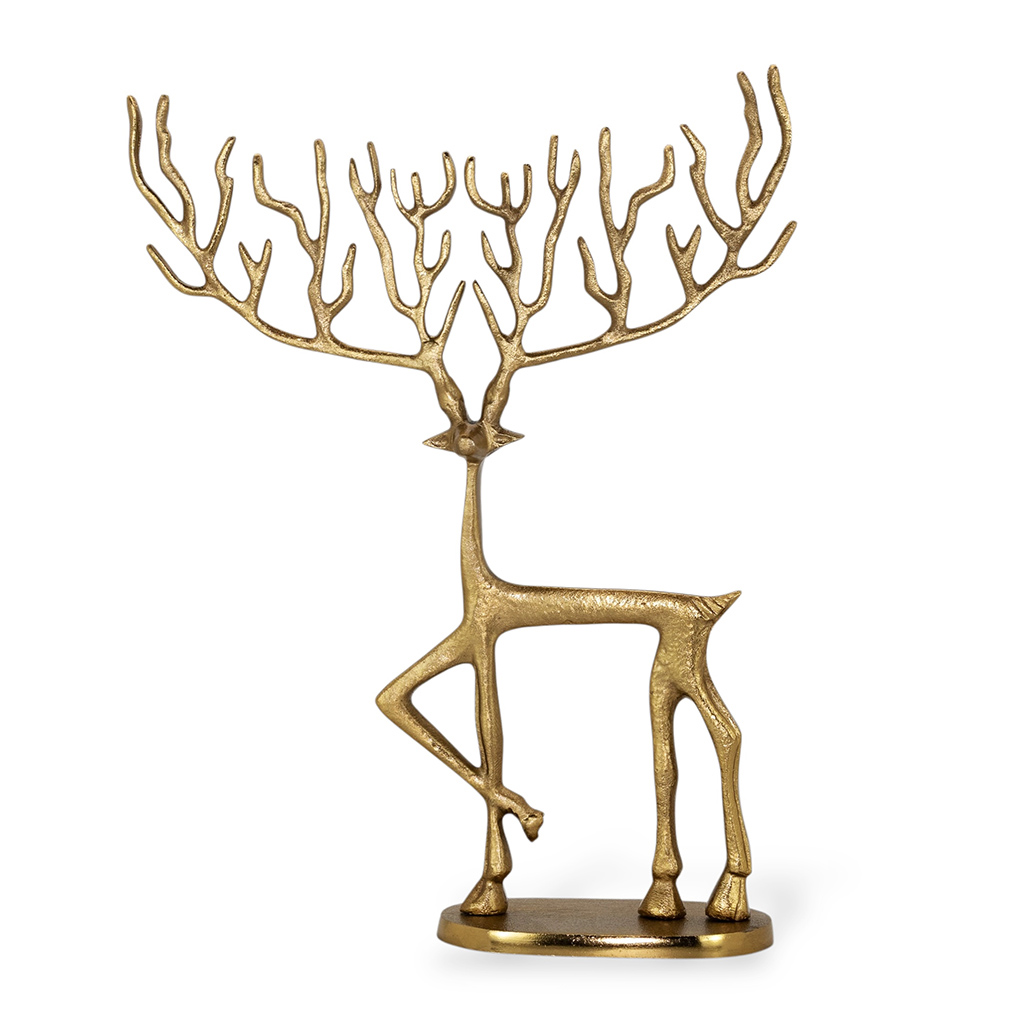 Фигурка алюминиевая Олень золото 36 см | Интернет-магазин Кактус