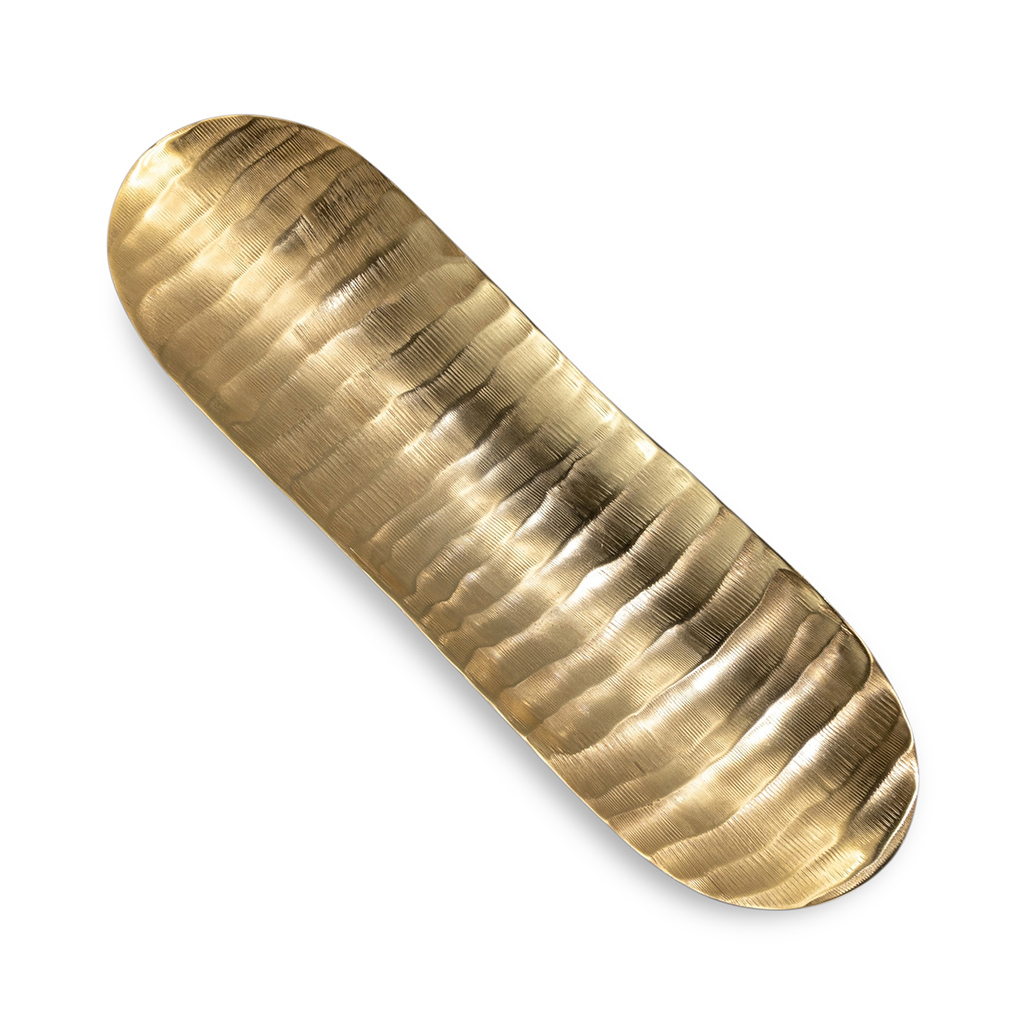 Блюдо алюминиевое Лист пальмы золото 47,5 см | Интернет-магазин Кактус