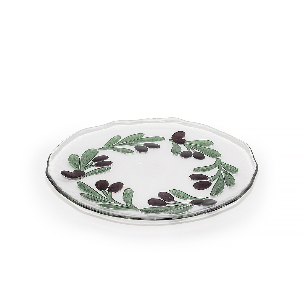 Тарелка стеклянная Оливка 21см | Интернет-магазин Кактус