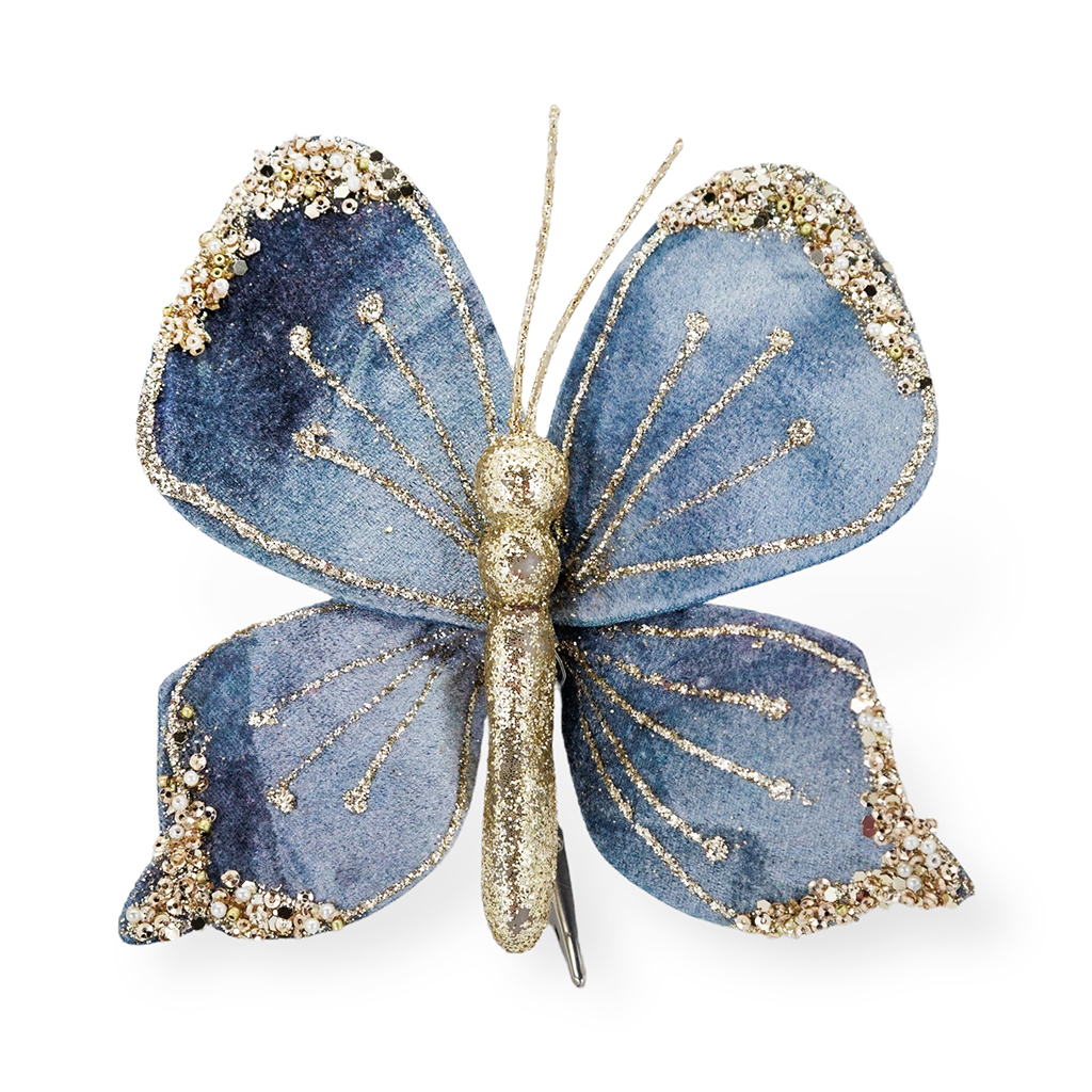 Бабочка серая с золотом 16 см | Интернет-магазин Кактус