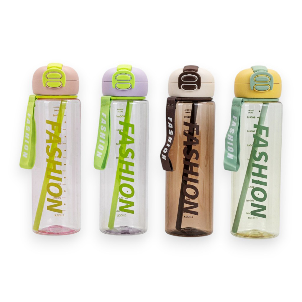 Бутылка для воды с трубочкой Feshion пластик 4 види 1000мл | Интернет-магазин Кактус