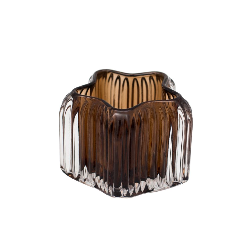 Подсвечник стекло звезда коричневый 9см | Интернет-магазин Кактус