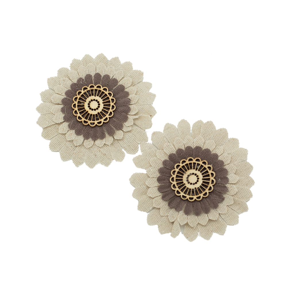 Цветок декоративная бежевая 2 шт 8 см | Интернет-магазин Кактус