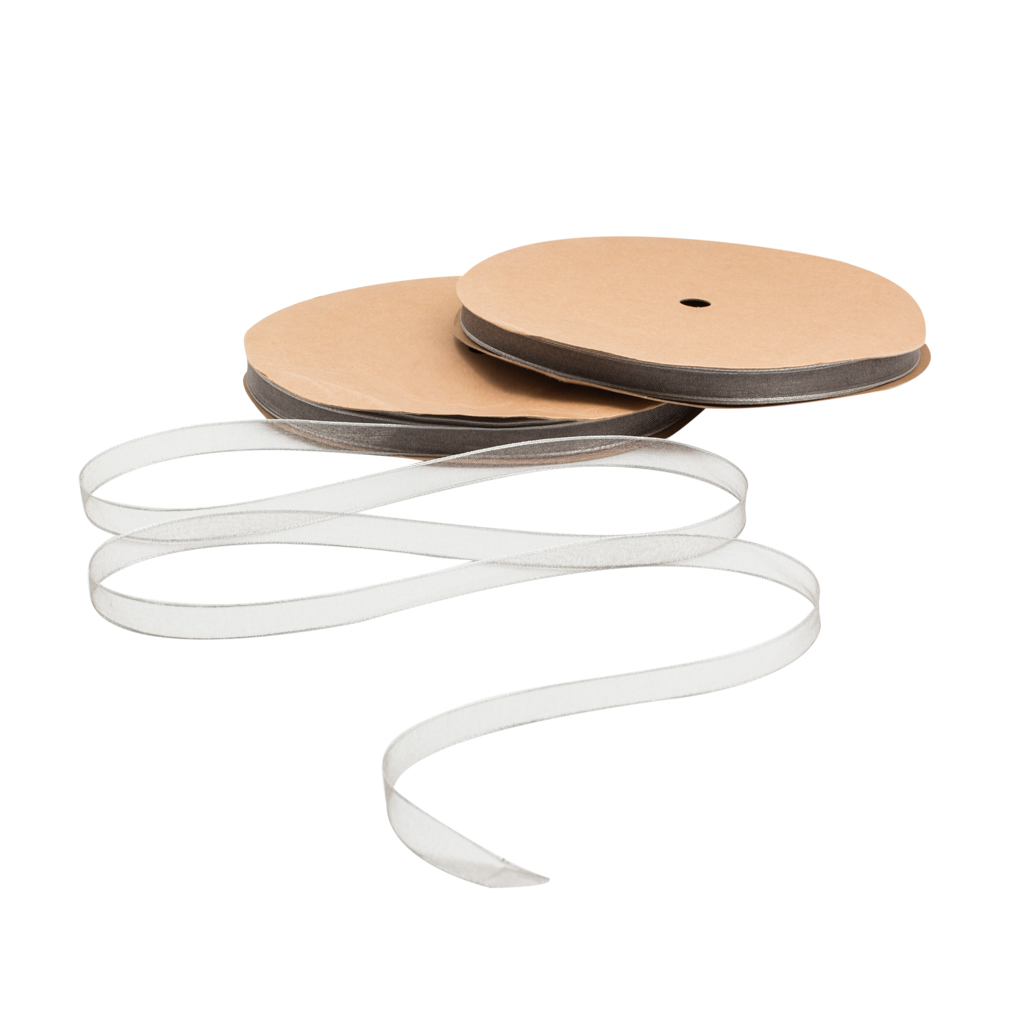 Стрічка органза 1см 1м срібло (45m) | Интернет-магазин Кактус