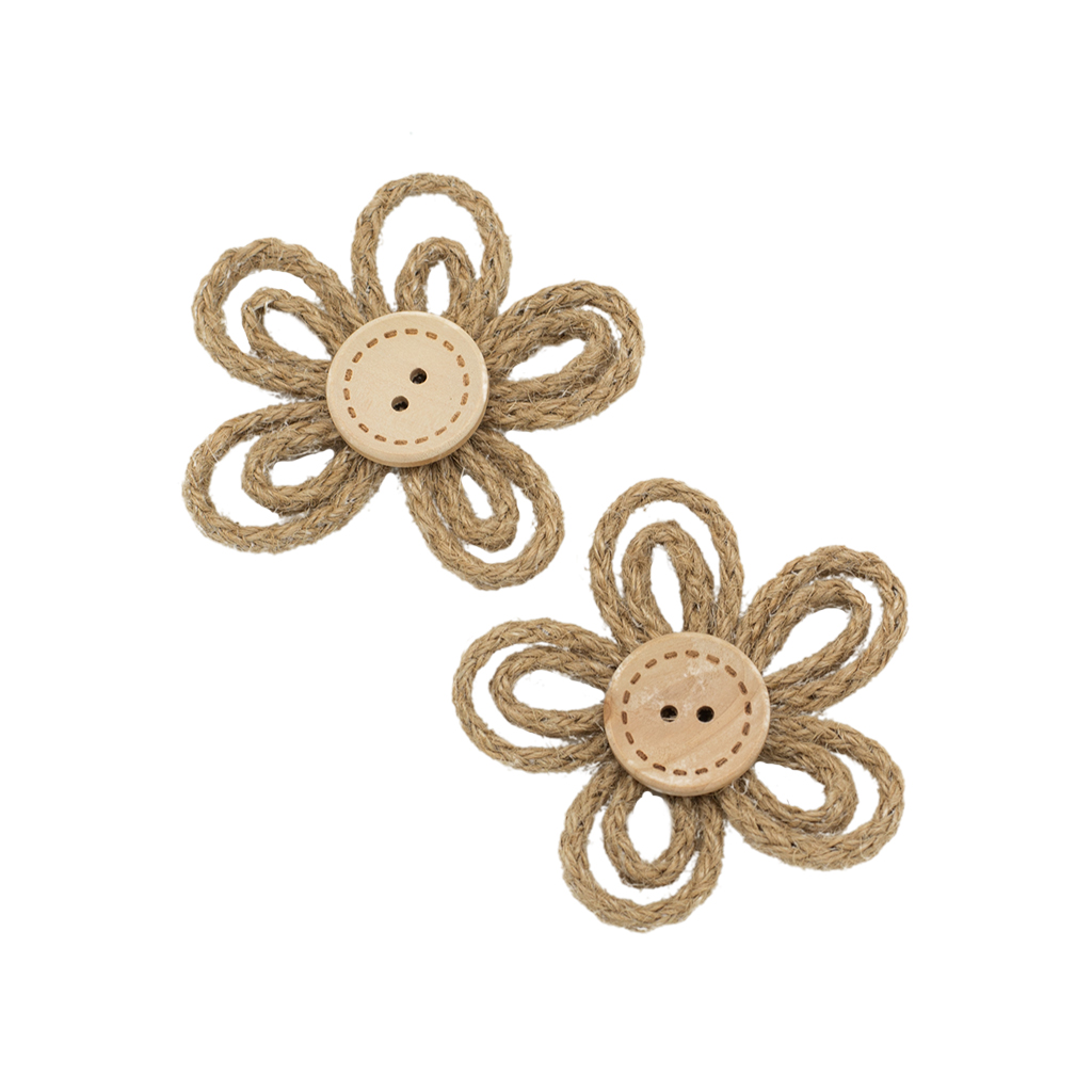 Цветок декоративный с веревки 2 шт 7 см | Интернет-магазин Кактус