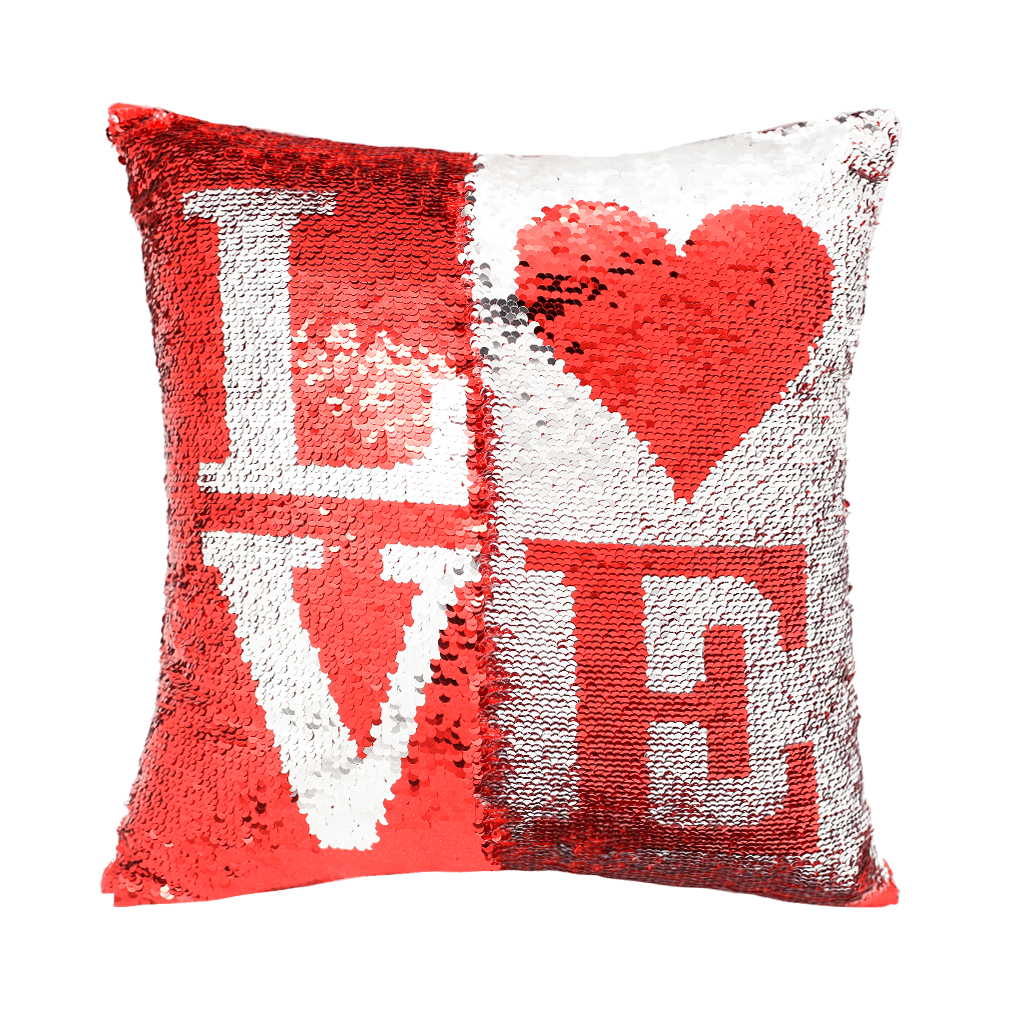 Напірник декоративний паєтки LOVE 40 * 40 | Интернет-магазин Кактус