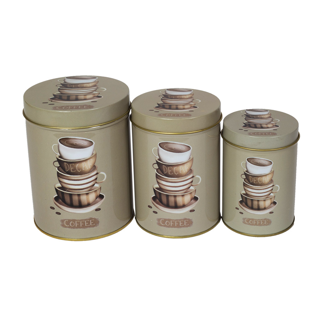 Банка метал овал кпл.3шт Coffee | Интернет-магазин Кактус