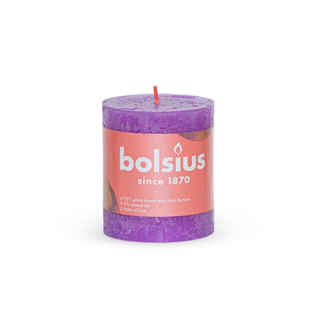 Свеча цилиндр фиолетовая, 8х6,8см | Интернет-магазин Кактус