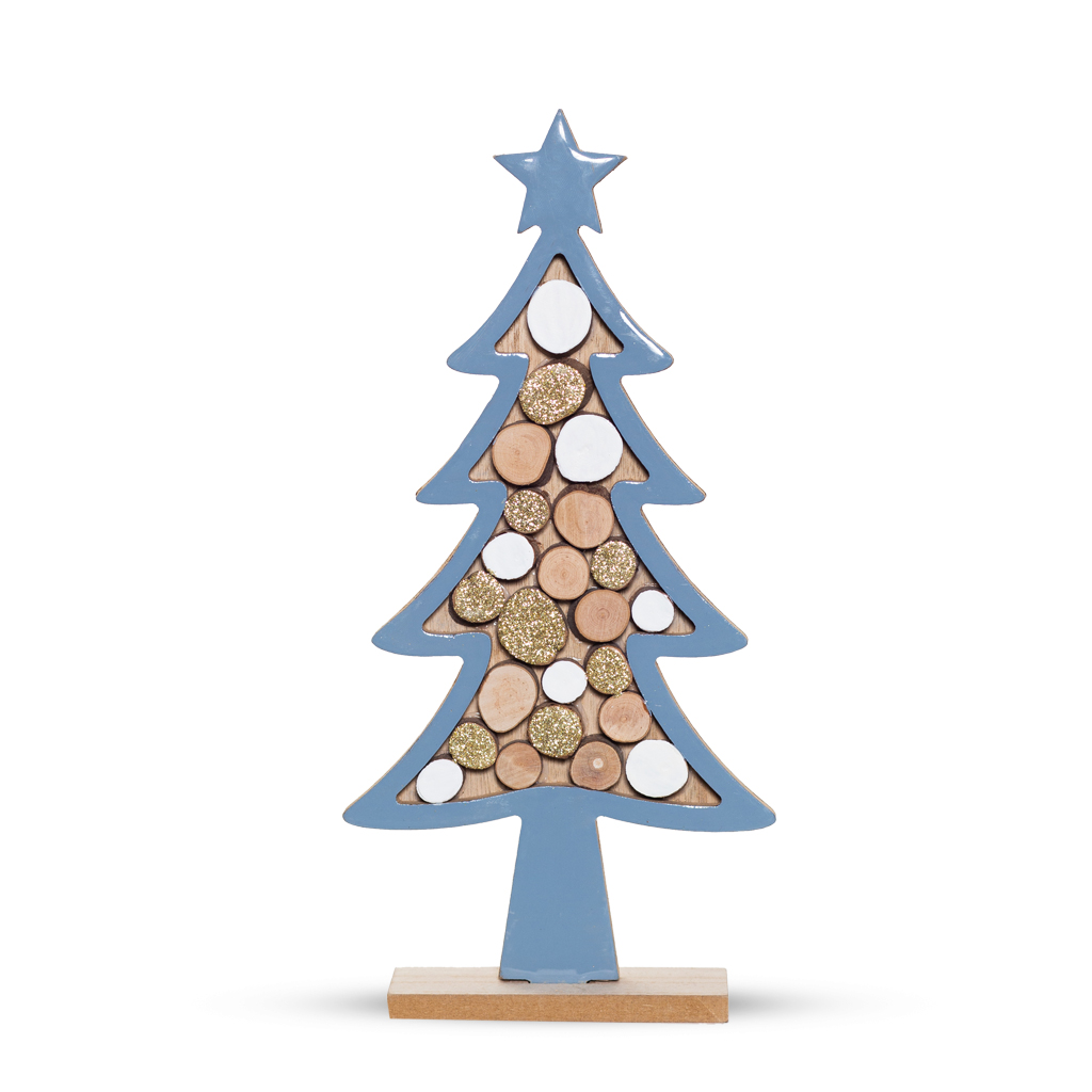 НГ Фигурка елка дерево лак серый 14.5х29.5х4.5 см | Интернет-магазин Кактус