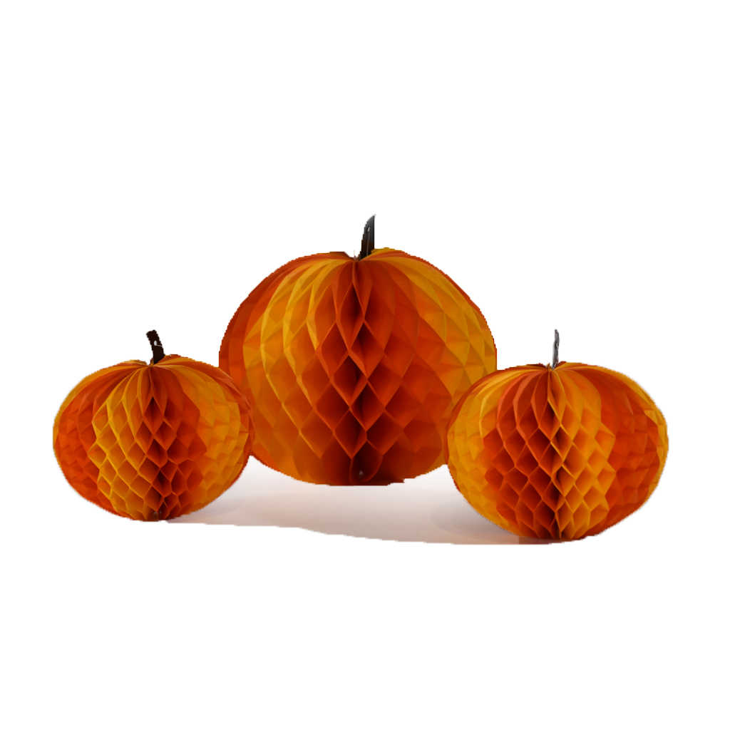 Помпон Хеллоуин Тыква 3 шт 27 см | Интернет-магазин Кактус