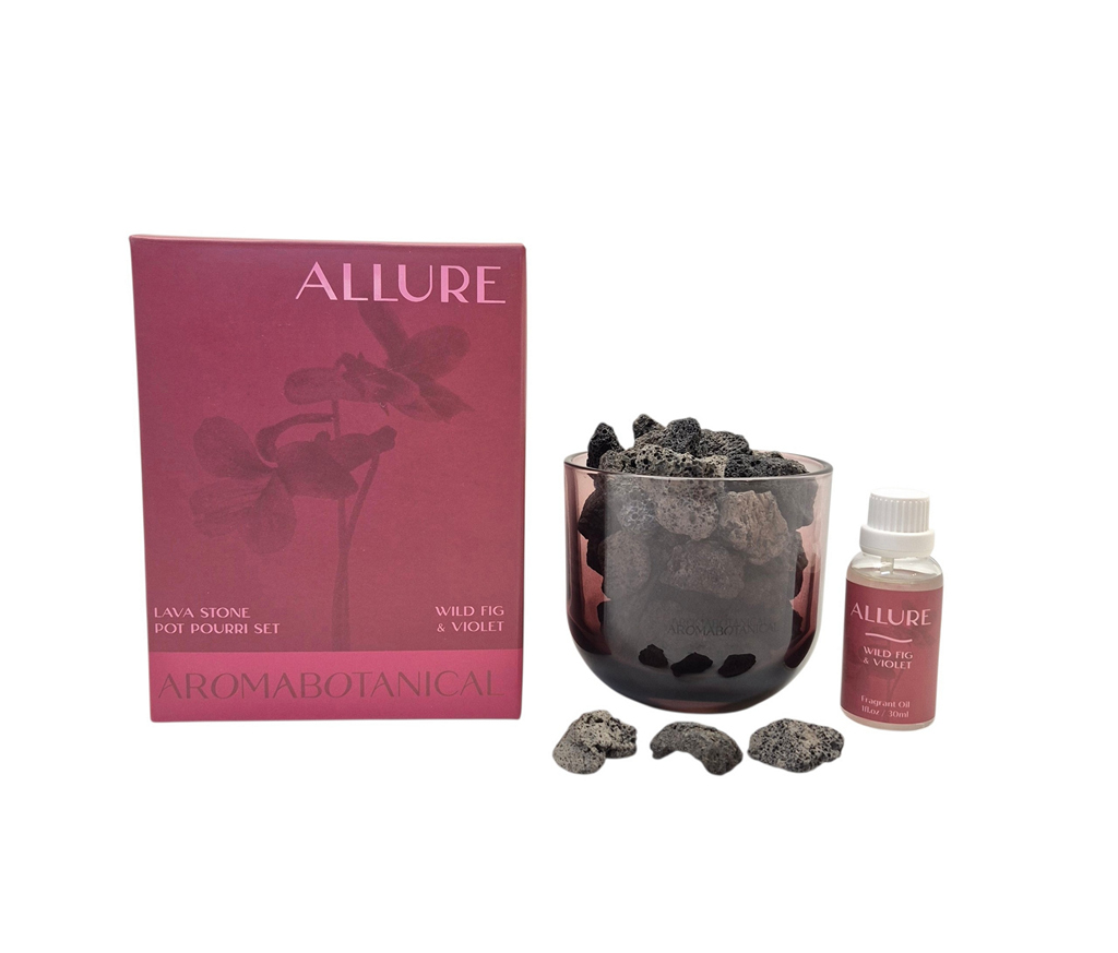 Арома сет с камнями Allure lava stone Дикий инжир и фиалка фиолетовый 30мл | Интернет-магазин Кактус