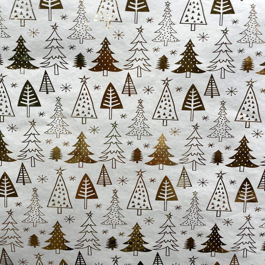 Бумага упаковочная Christmas Gold Tree 60г 70х100см  | Интернет-магазин Кактус