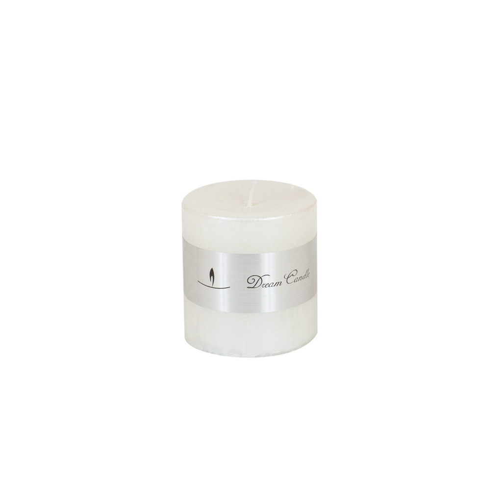 Свічка металік біла 7 * 7.5см | Интернет-магазин Кактус