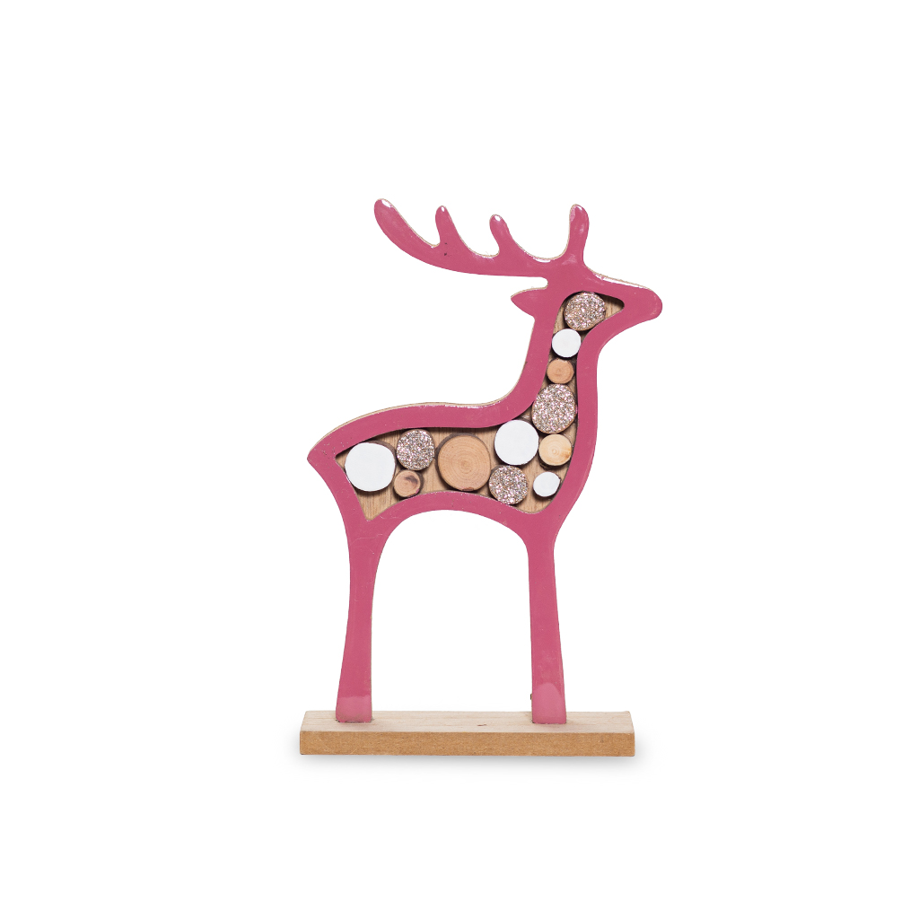 Фигурка олень лакированный розовый 14х21х4.5 см | Интернет-магазин Кактус