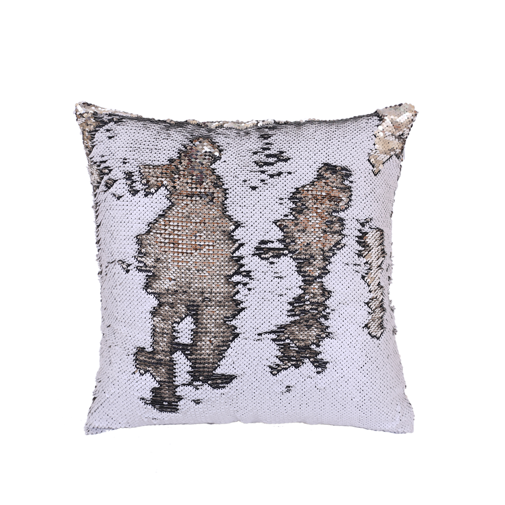 Наперник с паетками 40*40см белое золото | Интернет-магазин Кактус