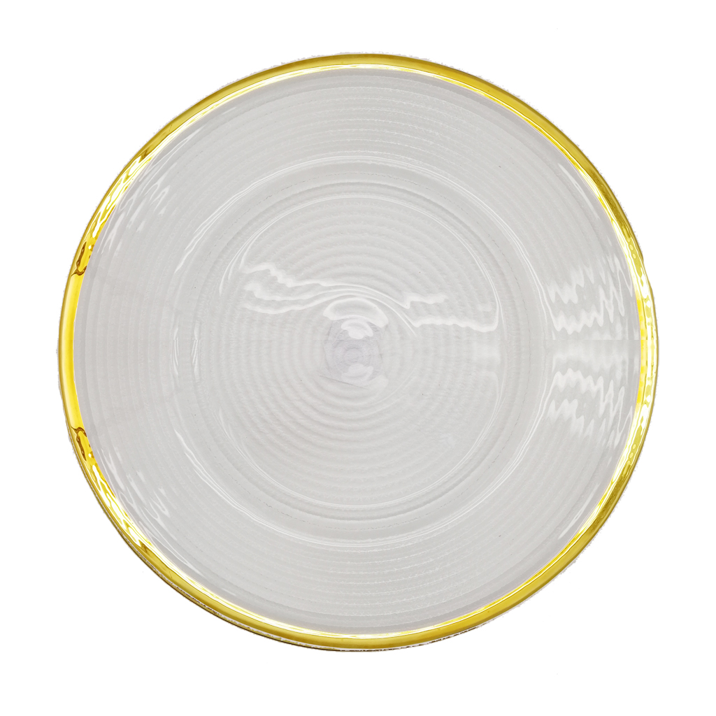 Блюдо декоративное стеклянное рефленое 33см | Интернет-магазин Кактус