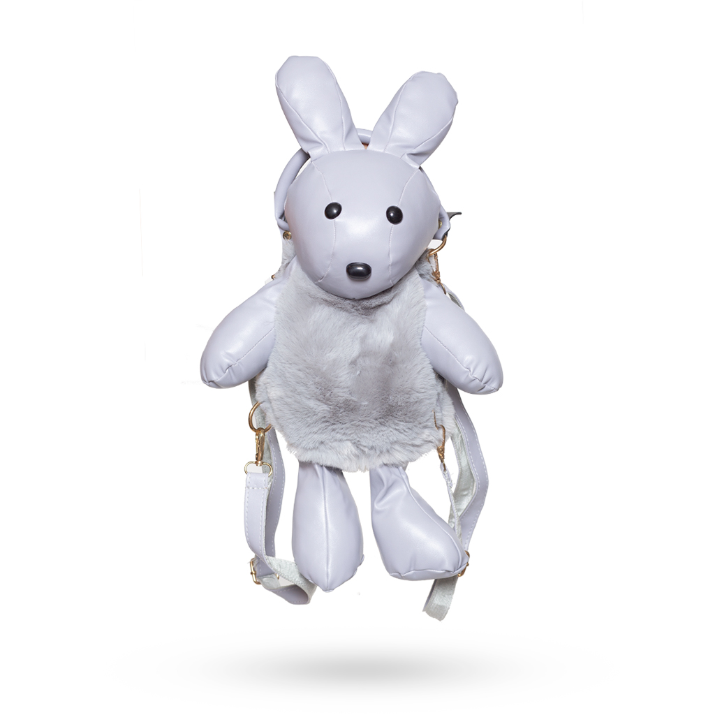 Рюкзачок Зайка серый мех 40 * 22*12см | Интернет-магазин Кактус