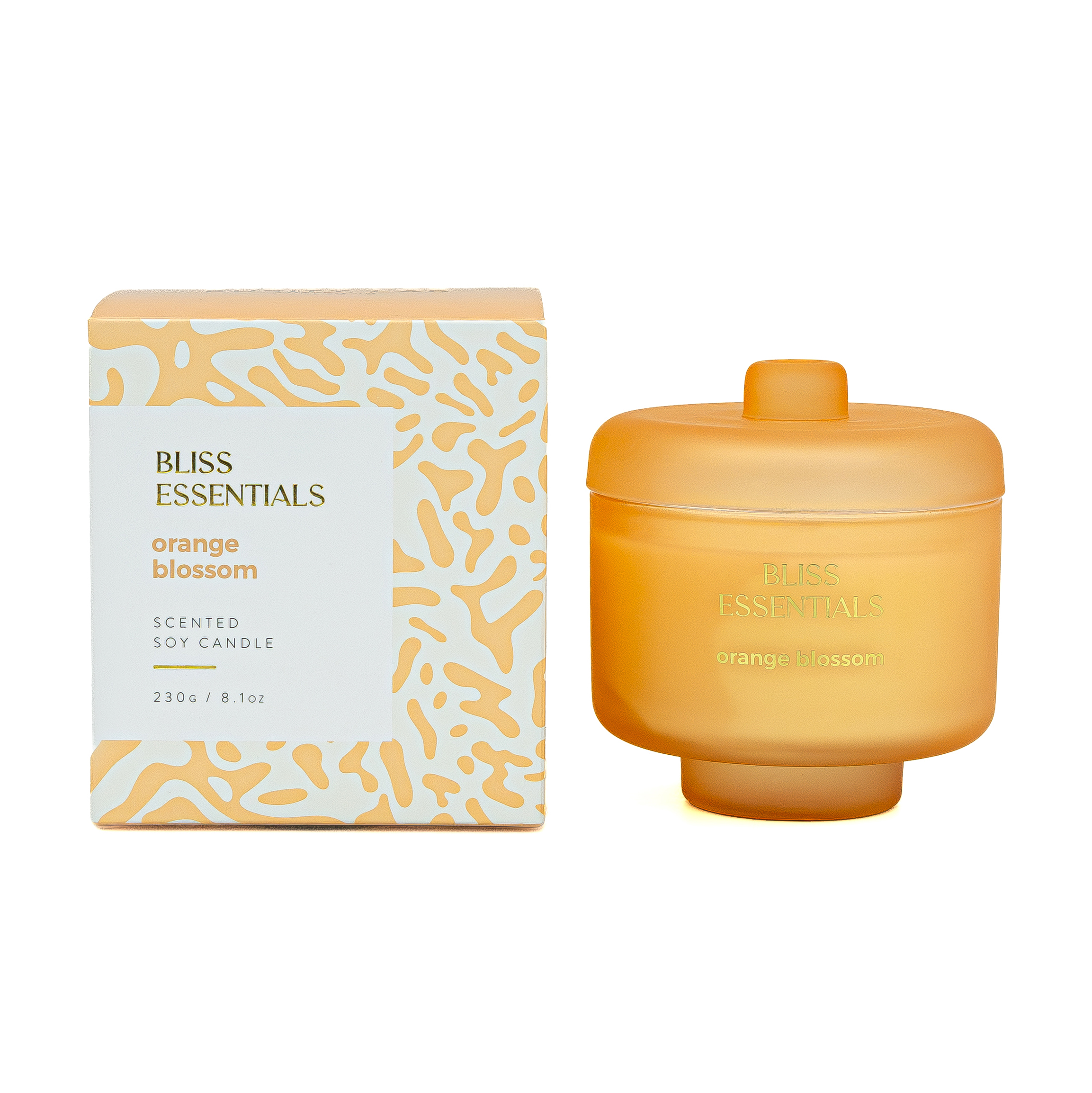 Свеча в стеклянном подсвечнике Bliss Essentials Orange blossom 230гр | Интернет-магазин Кактус