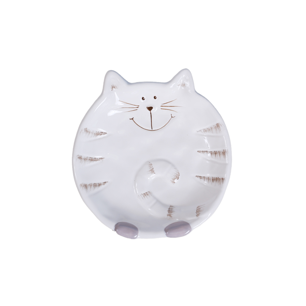 Блюдо Кот белый, 15 см | Интернет-магазин Кактус