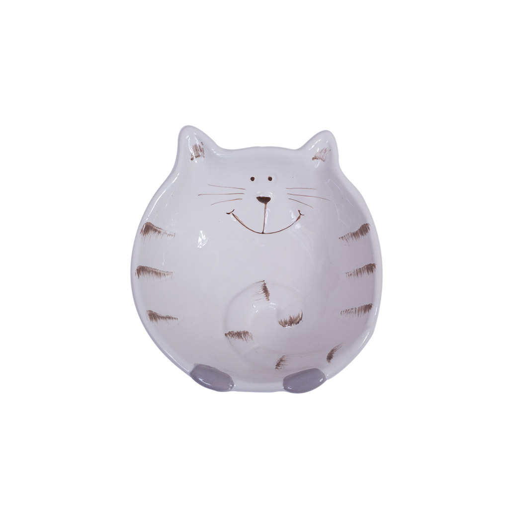 Плошка Кот белый 15 см | Интернет-магазин Кактус