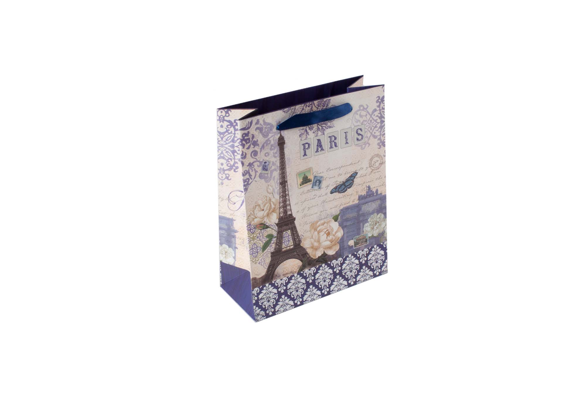 Пакет подарочный M Paris фиол. 196*245*88мм | Интернет-магазин Кактус