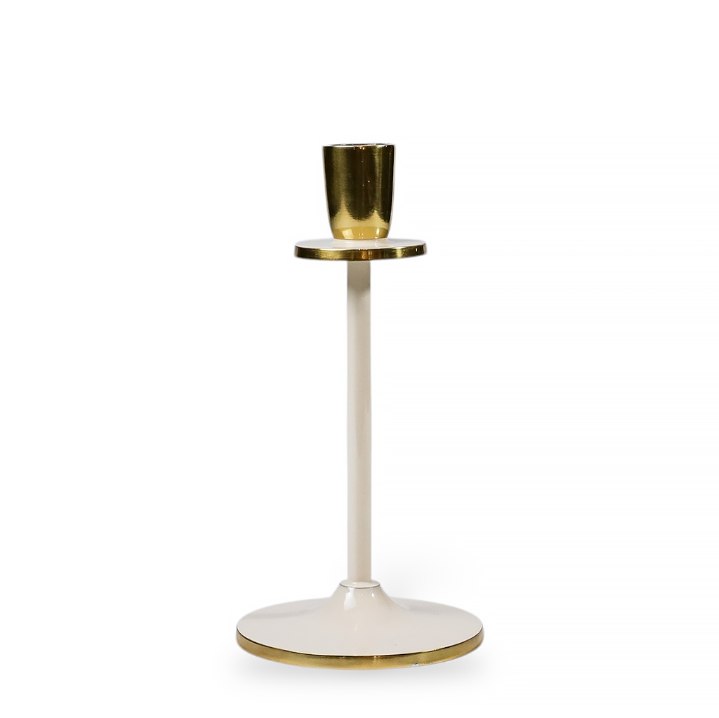 Подсвечник Glossy Flame молочный 19,5 см | Интернет-магазин Кактус
