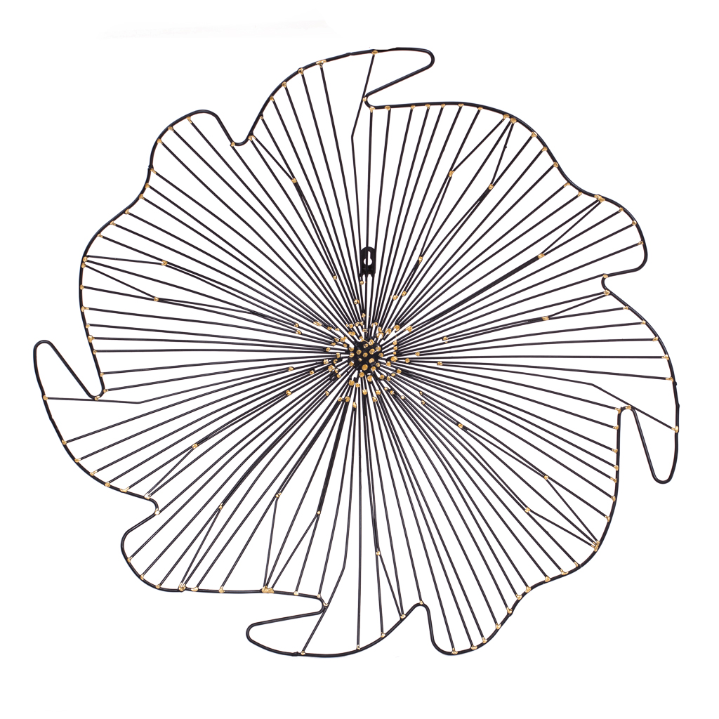 Декор настінний Квітка чорне золото L | Интернет-магазин Кактус