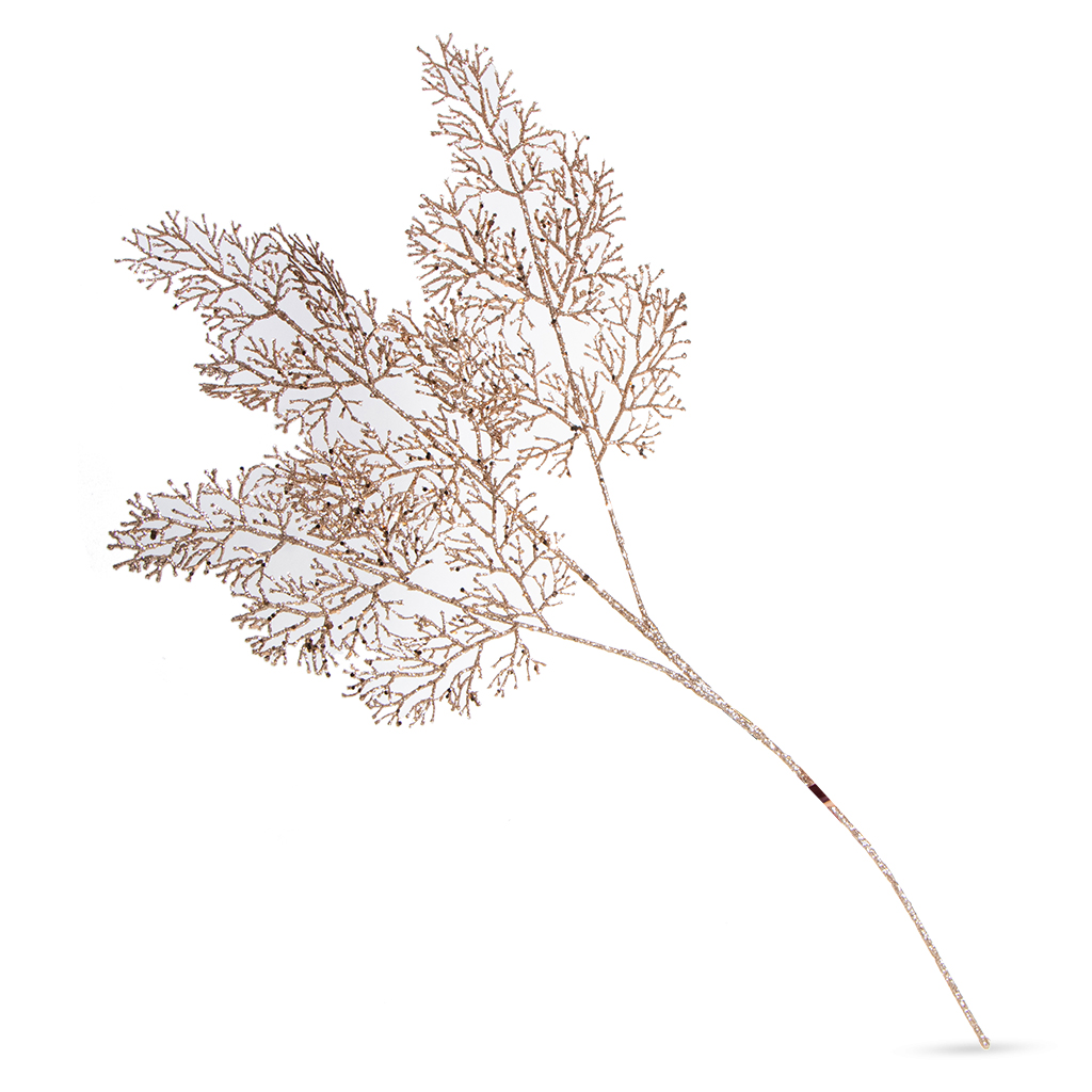 Декоративная Веточка глиттер золотая 75см | Интернет-магазин Кактус