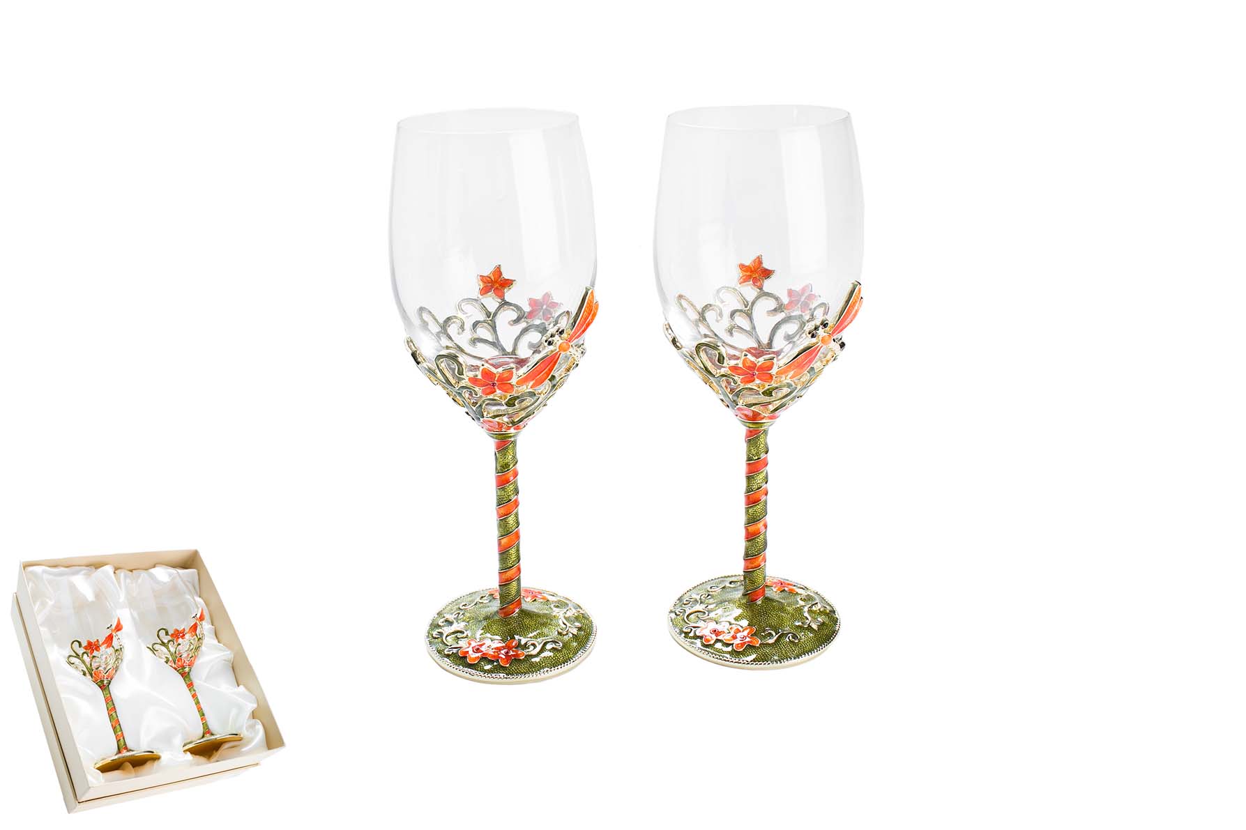 Винные бокалы 2 шт Стрекоза | Интернет-магазин Кактус
