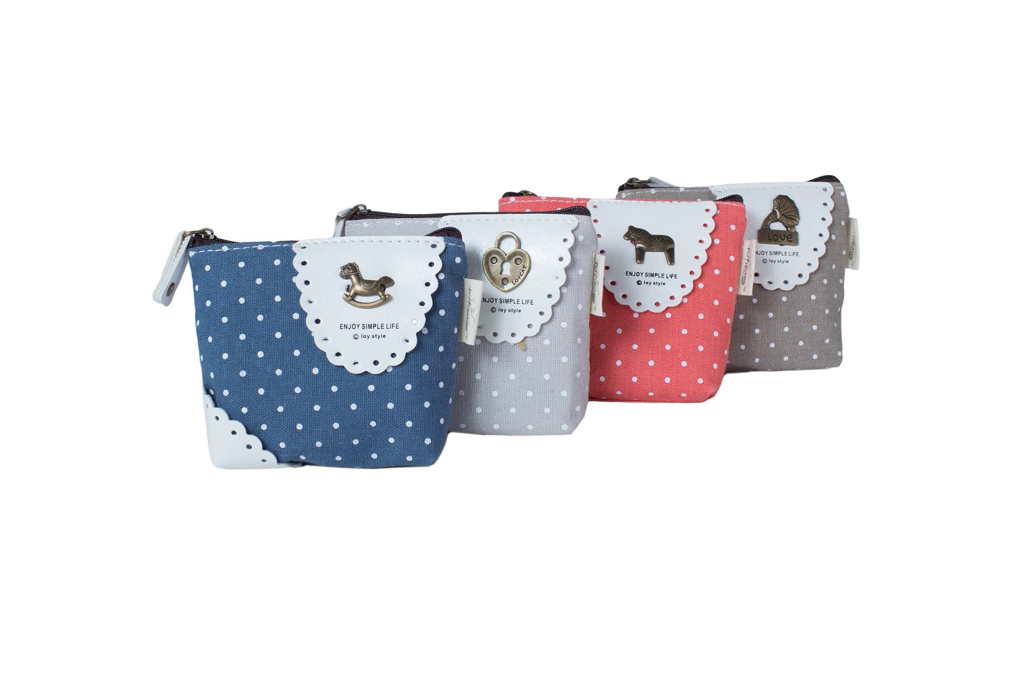 Кошелечек для мелочи (в горох) 4 вида | Интернет-магазин Кактус