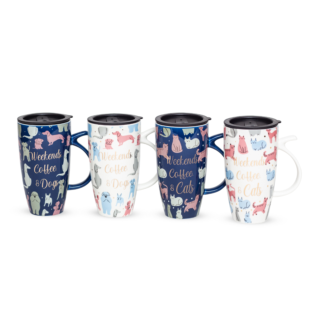 Чашка з пластик. кришкою Cats & Dogs 4 в 12 * 7 см | Интернет-магазин Кактус