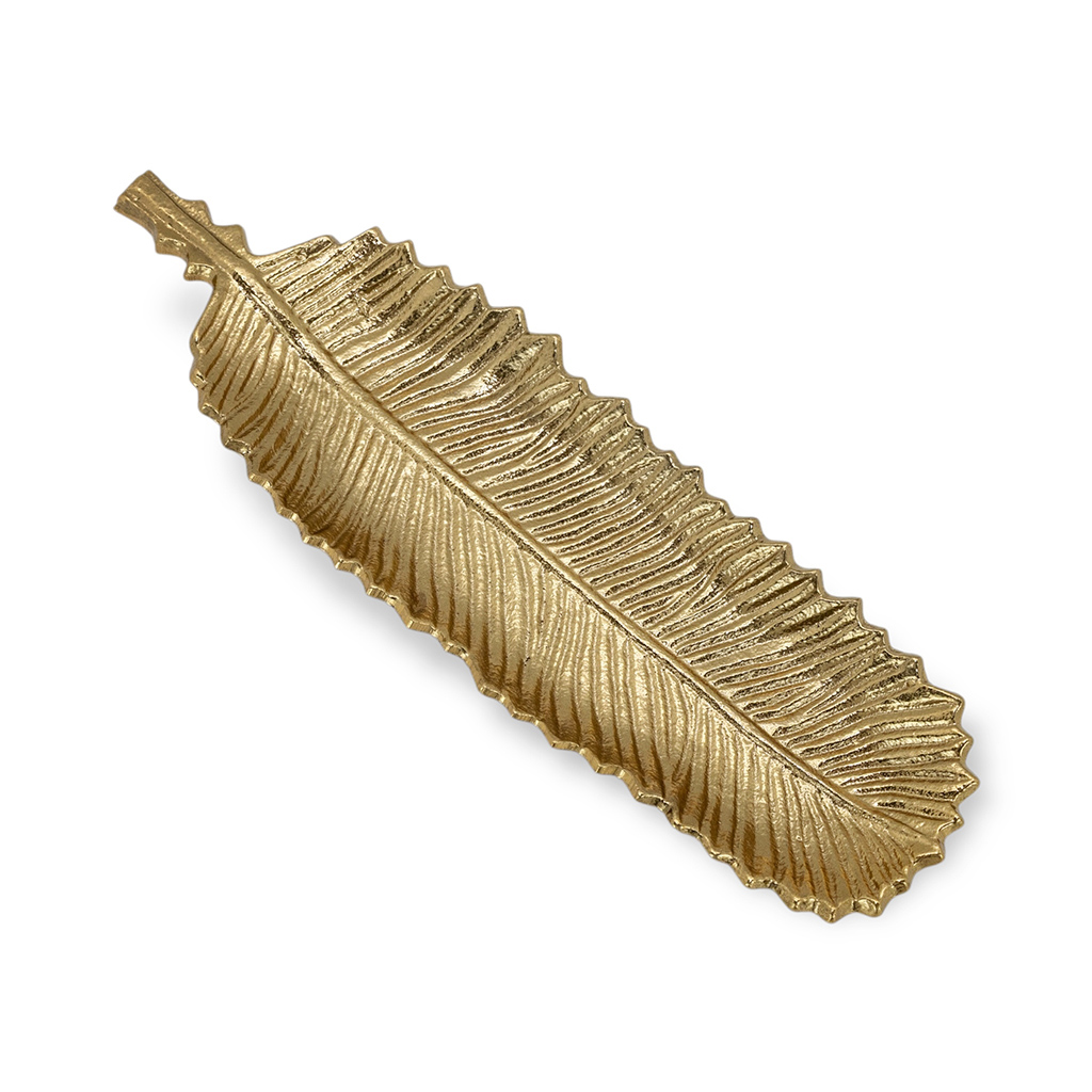 Блюдо алюминиевое Перо золото 32,5 см | Интернет-магазин Кактус