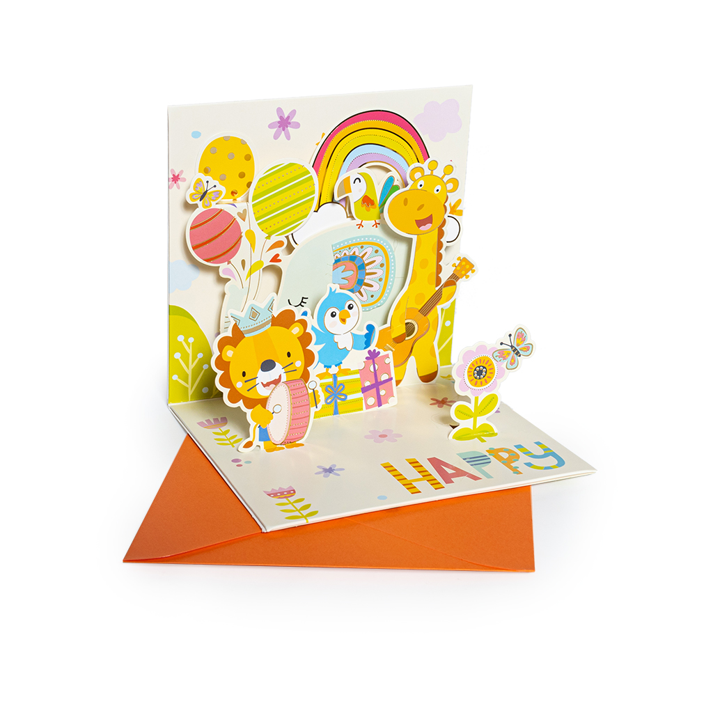 Открытка 3D Happy Day Rainbow 14х14 см | Интернет-магазин Кактус